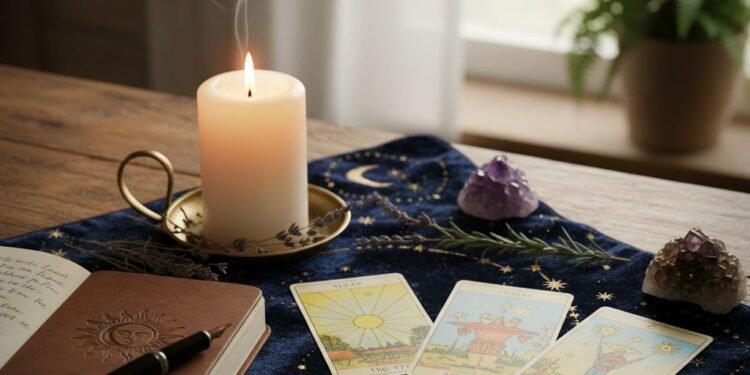 how to read tarot for yourself in a calm ritual space